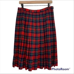 Pendleton Vintage Wool Royal Stewart Tartan Plaid Pleated Skirt Size 12 Petite